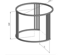 Подстолье круглое Parallax Параллакс, 680х520 мм, 20х20 мм, черный 999BX680520-KRG