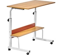 Многофункциональный стол BRADEX Isola 80x40x66-90 см, с полкой, светлое дерево, белый FR 0687