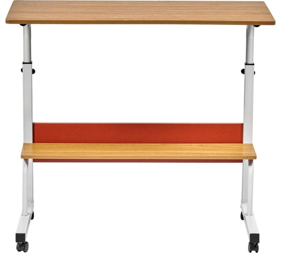 Многофункциональный стол BRADEX Isola 80x40x66-90 см, с полкой, светлое дерево, белый FR 0687