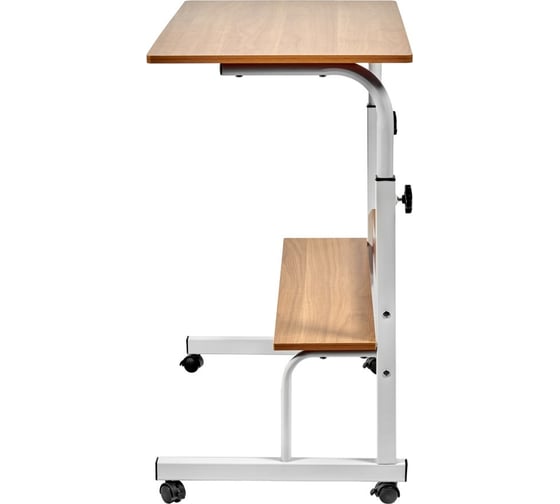 Многофункциональный стол BRADEX Isola 80x40x66-90 см, с полкой, светлое дерево, белый FR 0687