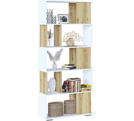 Стеллаж СОКОЛ белый/дуб делано СТ-12 00-00010642