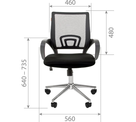 Компьютерное кресло CHAIRMAN 696 хром черно-красный 00-07077473