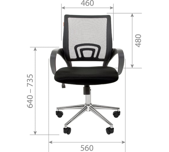 Компьютерное кресло CHAIRMAN 696 хром черно-серый 00-07077471