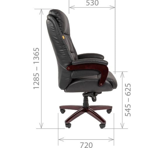 Кресло руководителя CHAIRMAN 404 кожа черный 00-07023227
