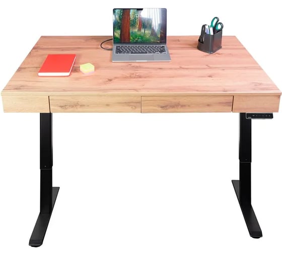 Дизайн-стол с регулируемой высотой UPSTOL Крылов: рама One черная и ЛДСП Дуб Лофт SEK-D450B-Loft 1