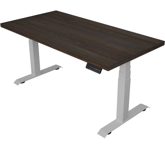 Стол с регулируемой высотой StolStoya ТАМЕРЛАН подстолье белое и столешница МДФ шпон Дуб мореный 160х80 см PE412WDM16080 1