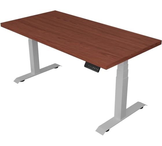 Стол с регулируемой высотой StolStoya ТАМЕРЛАН подстолье белое и столешница МДФ шпон Красное дерево 140х70 см PE412WKD14070 1