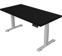 Стол с регулируемой высотой StolStoya ТАМЕРЛАН подстолье белое и столешница МДФ эмаль Черная 160х80 см PE412WB16080
