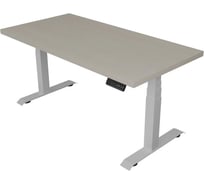 Стол с регулируемой высотой StolStoya ТАМЕРЛАН подстолье белое и столешница МДФ шпон Беленый дуб 160х80 см PE412WBD16080