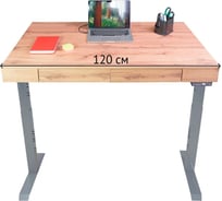 Дизайн-стол с регулируемой высотой StolStoya Крылов: рама MOTOR UP серая и ЛДСП Дуб Лофт SEK-PE211G-Loft