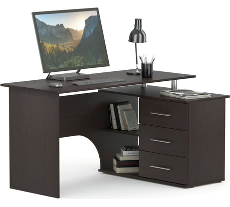 Компьютерный стол СОКОЛ правый венге КСТ-09 00-00010947