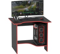 Компьютерный стол СОКОЛ черный/красный КСТ-03 00-00010959