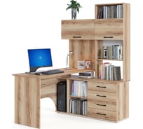 Компьютерный стол СОКОЛ правый дуб делано КСТ-14П 00-00009449