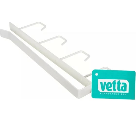 Подвесная вешалка на полку VETTA 4 крючка, 20,5x7,5x1,2 см, металл 481-059
