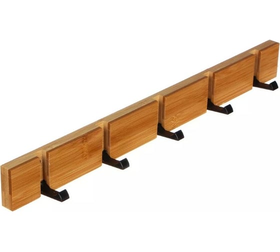 Настенная вешалка VETTA со складными крючками, 5,5x50x2 см, дерево, металл 465-229