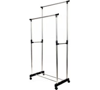 Напольная вешалка VETTA двойная, телескопическая, на колесах, металл, пластик, 80x42x80(160) см 465-118