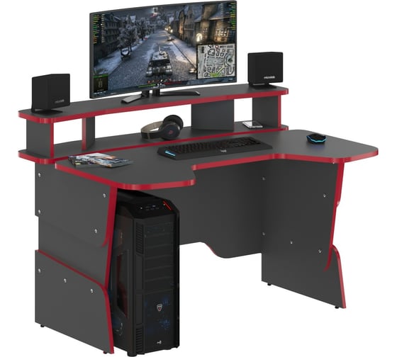 Игровой компьютерный стол SKYLAND STG 1390 антрацит/красный SKILLL 00-07055551