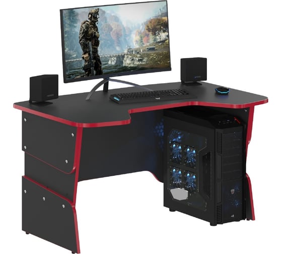 Игровой компьютерный стол SKYLAND STG 1385 антрацит/красный 1360x850x681/745/809 SKILLL 00-07055550