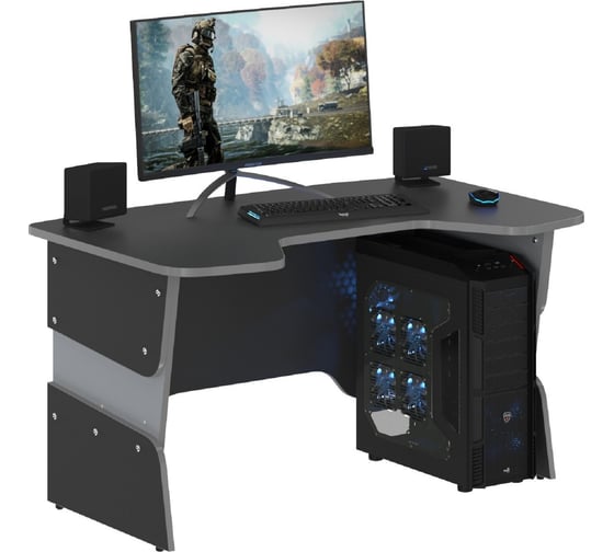 Игровой компьютерный стол SKYLAND STG 1385 антрацит/металлик SKILLL 00-07055552