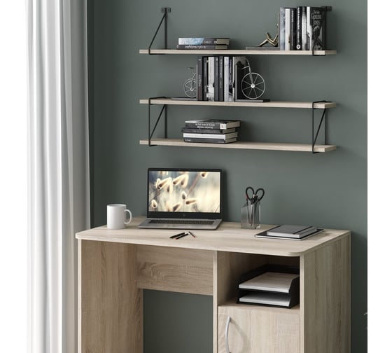 Полка SKYLAND SH4-BAR с полкодержателями дуб сонома светлый 660x166x209 COFFEE 00-07067671