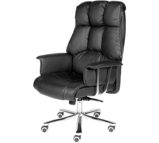 Кресло ФЕЛИКС руководителя EQ-5072, топ-ган, хром. подлокотники, экокожа черная ТК-002994000185 1
