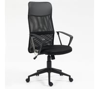 Кресло ФЕЛИКС руководителя Спутник, черный, с механизмом качания, экокожа/ткань ТК-002994000256