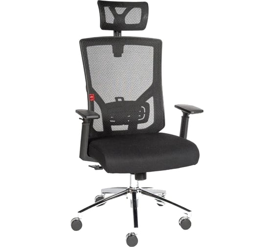 Кресло ФЕЛИКС EQ-9073H, черн. каркас, слайдер, хром. база, черная сетка ТК-002994000182