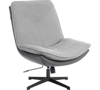 Кресло лаунж Tetchair Cosmo велюр/букле (HYP)/экокожа, светло-серый/графит 25274