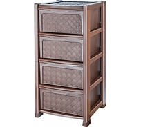 Комод Elf Plast Виола 4-х секционный коричневый пластик ХМ2029