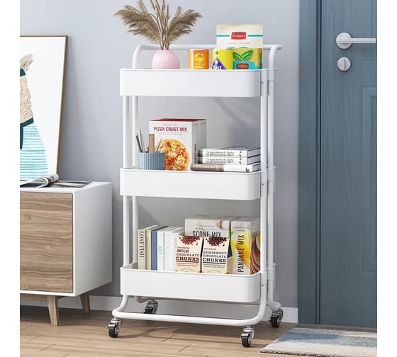 Стеллаж-этажерка на колесах SOKOLTEC HW47890WH 19311021