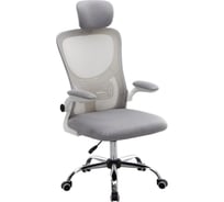 Кресло Cromex Dynamic CH-699, откидные подлокотники, пластик белый, сетка, серое, TW, 533070