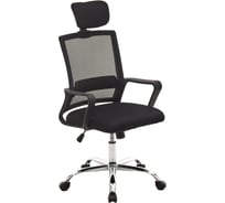 Кресло Cromex Debut CH-697, ХРОМ, с подлокотниками, мех. качания, сетка, черное, ткань TW, 533068
