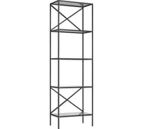 Стеллаж GreenWeen KARIN черный/стекло, 550x300x1750 GW-KARIN-G-B