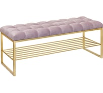 Банкетка GreenWeen RUBY золотая/Dusty Pink/каретная стяжка GW-RUBY-DP-110G-K