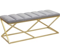 Банкетка GreenWeen ZUMA золотая, верх Light Blue, Bulon 1100x400x450 GW-ZUMA-LB-110G-BL