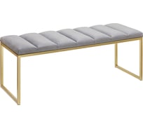 Банкетка GreenWeen ALBA, золотая, верх Light Blue, Bulon 1100x400x450 GW-ALBA-LB-110G-BL