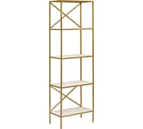 Стеллаж GreenWeen KARIN золотой/керамика слоновая кость, 550x300x1750 GW-KARIN-G-KI