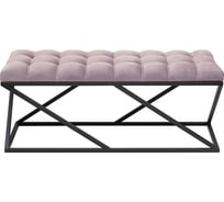 Банкетка GreenWeen ZUMA черная/Dusty Pink/каретная стяжка GW-ZUMA-DP-110B-K