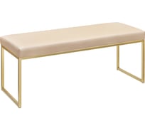 Банкетка GreenWeen ALBA золотая/экокожа Light Beige GW-ALBA-LEA-110G-LB