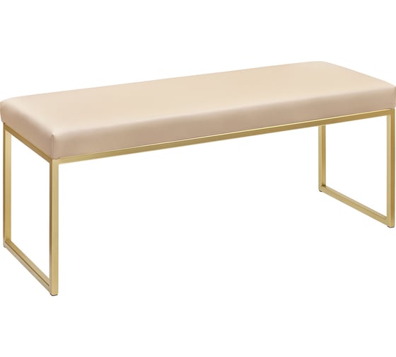 Банкетка GreenWeen ALBA золотая/экокожа Light Beige GW-ALBA-LEA-110G-LB