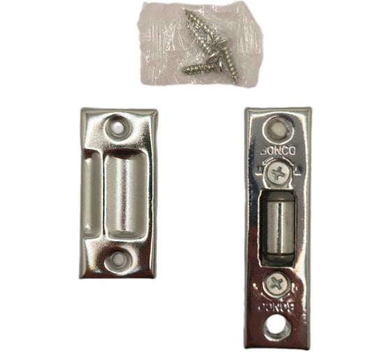 Защелка роликовая без ручек Крепстор, хром, пакет 2 шт. 4665317041342 1