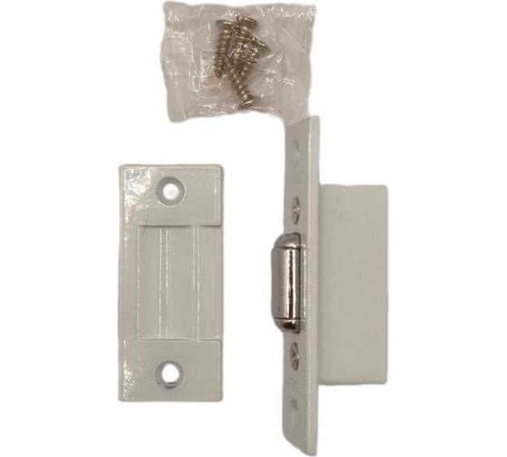 Защелка роликовая без ручек Крепстор, белая, пакет 2 шт. 4665317041304 1