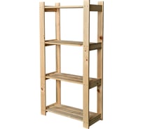 Стеллаж ООО Торгснаб 1250x640x280 мм из массива хвои 4 полки 00-00000002