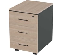 Тумба мобильная с замком Альянс мебель ПРЕГО ОФИС 404х496х616 ПОТМ-1 Дуб экспрессив песочный/Антрацит