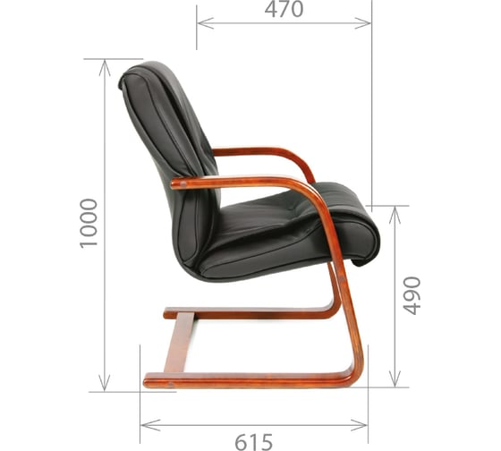 Конференц-кресло CHAIRMAN 653V черная кожа 00-06042107