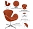 Кресло BRADEX SWAN CHAIR терракотовый, искусственная замша FR 0655 6