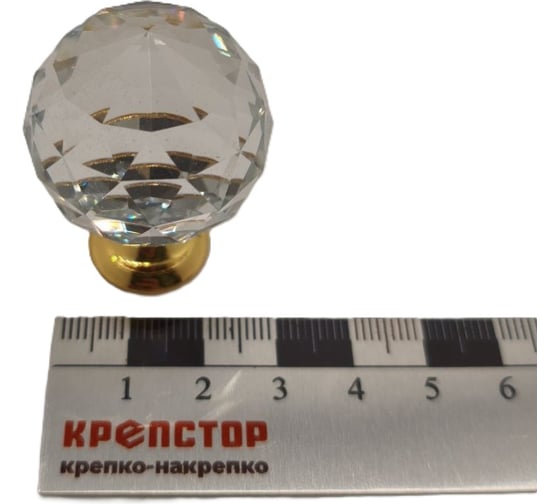 Ручка-кнопка мебельная Крепстор РК-1006 D25 прозр./золото, 1 шт. 4665317040116