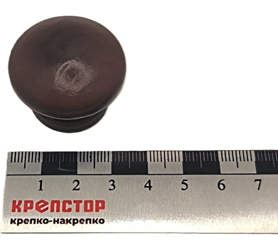 Ручка-кнопка мебельная Крепстор РК-3312 35 мм, темное дерево, Пакет 4 шт. 4665317043315