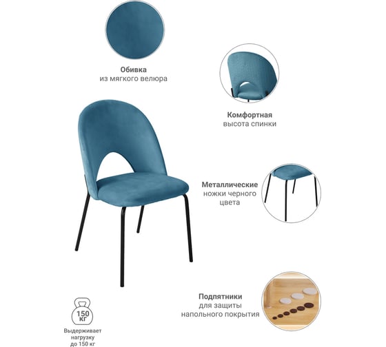 Стул BRADEX Olivia бирюзовый FR 0540