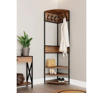 Прихожая угловая MAKE MEBEL вешалка напольная Лофт ПВУ 500х500х2000 Дуб Чарльстон темно-коричневый 9005
